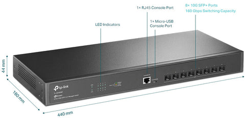 TP-LINK SX3008F SX3008F JS 8Port 10GE SFP+ L2" Manag.