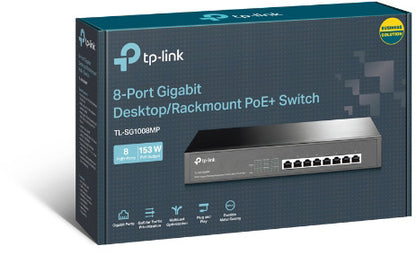 TP-LINK 8-Port Desktop/Rackmount TL-SG1008MP Switch with 8-Port PoE