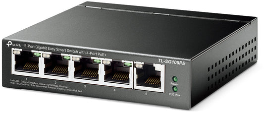 TP-LINK 5-Port Easy Smart Switch TL-SG105PE with 4-Port PoE