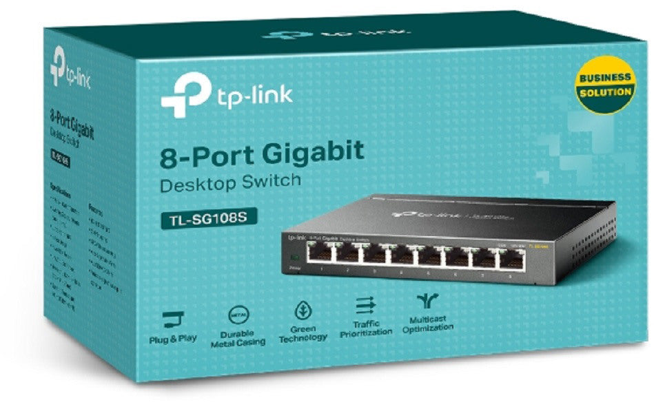 TP-LINK 8-Port Gigabit Desktop Switch TL-SG108S Desktop Steel Case