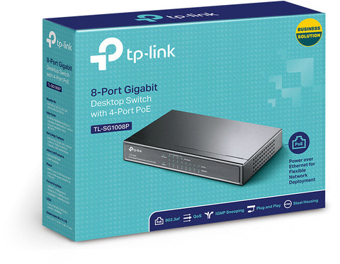 TP-LINK Gigabit Desktop PoE Switch TLSG1008P 8x 10/100/1000