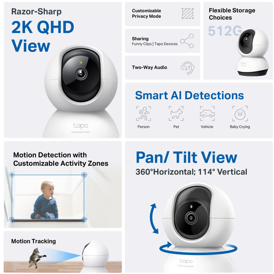 TP-LINK Pan/Tilt AI Wi-Fi Camera Tapo C220