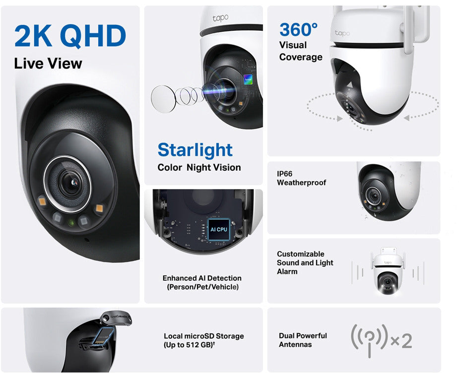 TP-LINK Outdoor Pan/Tilt Wi-Fi Camera Tapo C520WS