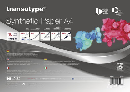 TRANSOTYPE Synthetic Papier A4 25410 158g, weiss 10 Blatt