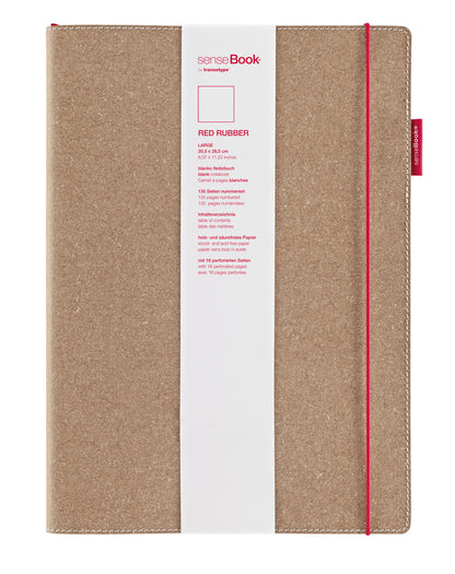 TRANSOTYPE senseBook RED RUBBER A4 75020402 kariert, L, 135 Seiten beige