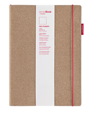 TRANSOTYPE senseBook RED RUBBER A4 75020402 kariert, L, 135 Seiten beige