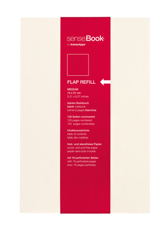 TRANSOTYPE senseBook FLAP REFILL A5 75510502 kariert, M, 135 Seiten beige