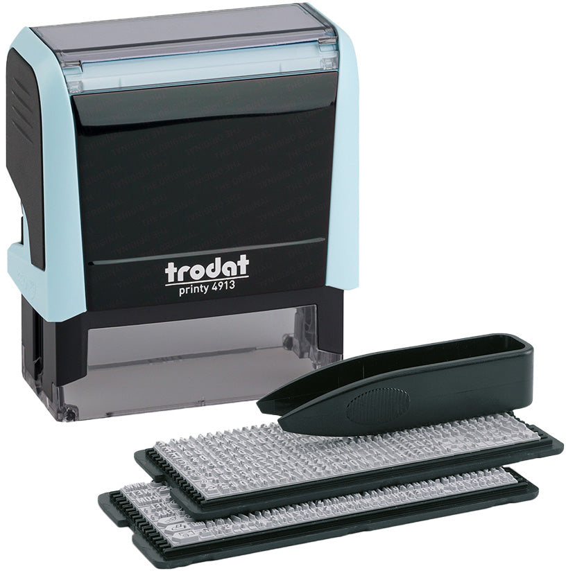 TRODAT Printy 4913 Typo 5 Zeilen Text 180861 pastellblau