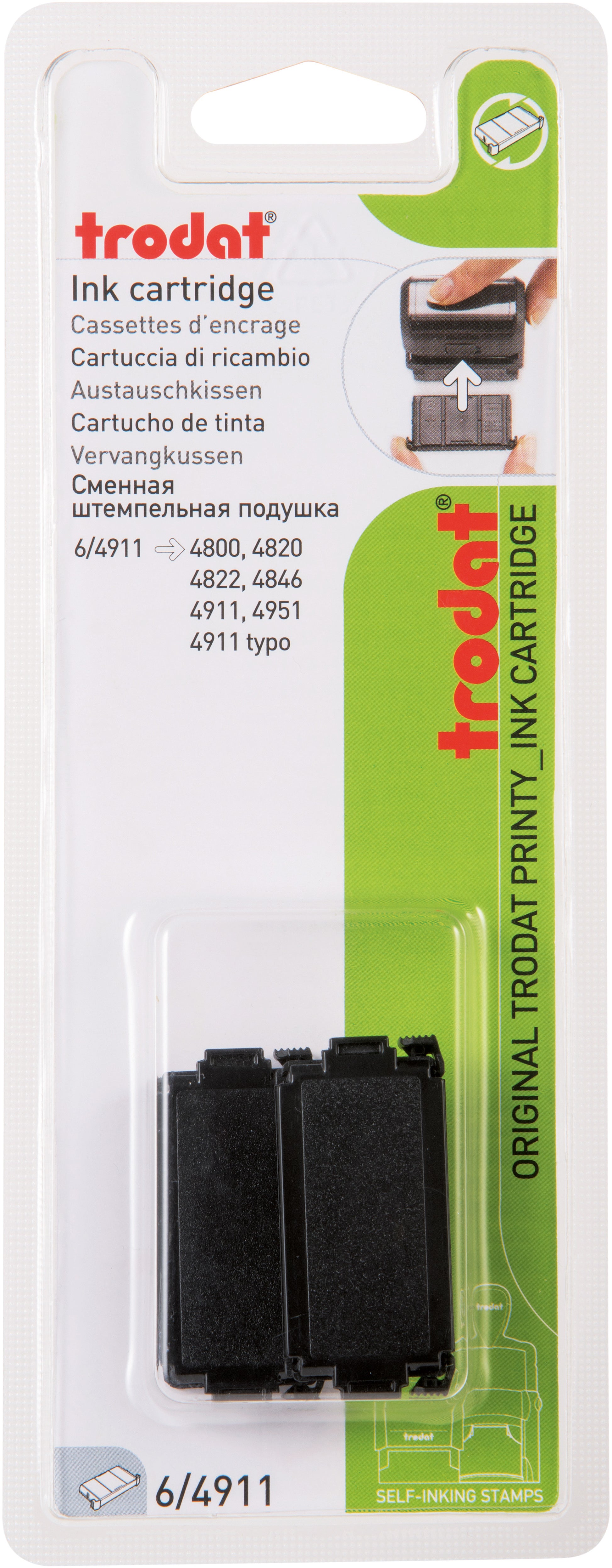 TRODAT Stempelkissen 6/4911EKSCB schwarz 2 Stück