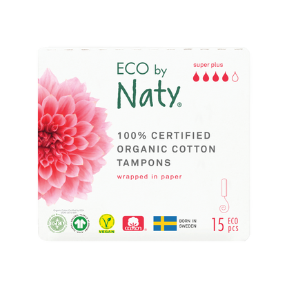 Eco by Naty - Organic Cotton Tampons Super Plus - Pure & Natural Care 🌸🌿