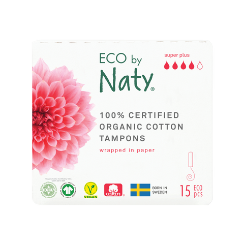 Eco by Naty - Organic Cotton Tampons Super Plus - Pure & Natural Care 🌸🌿