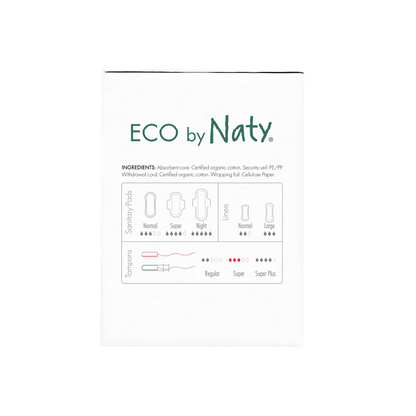 Eco by Naty - Organic Cotton Tampons Super - Certified Vegan & Eco-Friendly 🌿