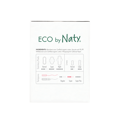 Eco by Naty - Organic Cotton Tampons Super - Certified Vegan & Eco-Friendly 🌿