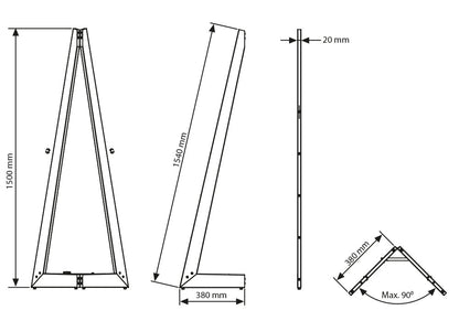 Mobile Staffelei Holz aus Buchenholz, 150cm, Natur