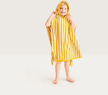 Swim Essentials | Luxe Strandponcho | Yellow striped