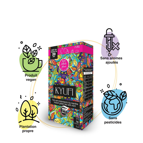 KYUFI – Ægte Instant Grøn Mynte Te | 15 Stænger • Let Sødet • Marokkansk Tradition på 20 Sekunder 🍃💚