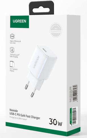 UGREEN USB C Wallcharger Nexode 15326 Mini,30W,PD GaN,White