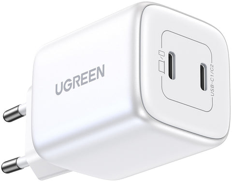 UGREEN USB C Wallcharger Nexode 15327 Dual,45WPD,GaN,White