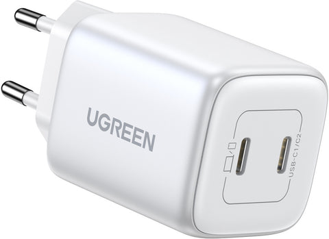 UGREEN USB C Wallcharger Nexode 15327 Dual,45WPD,GaN,White