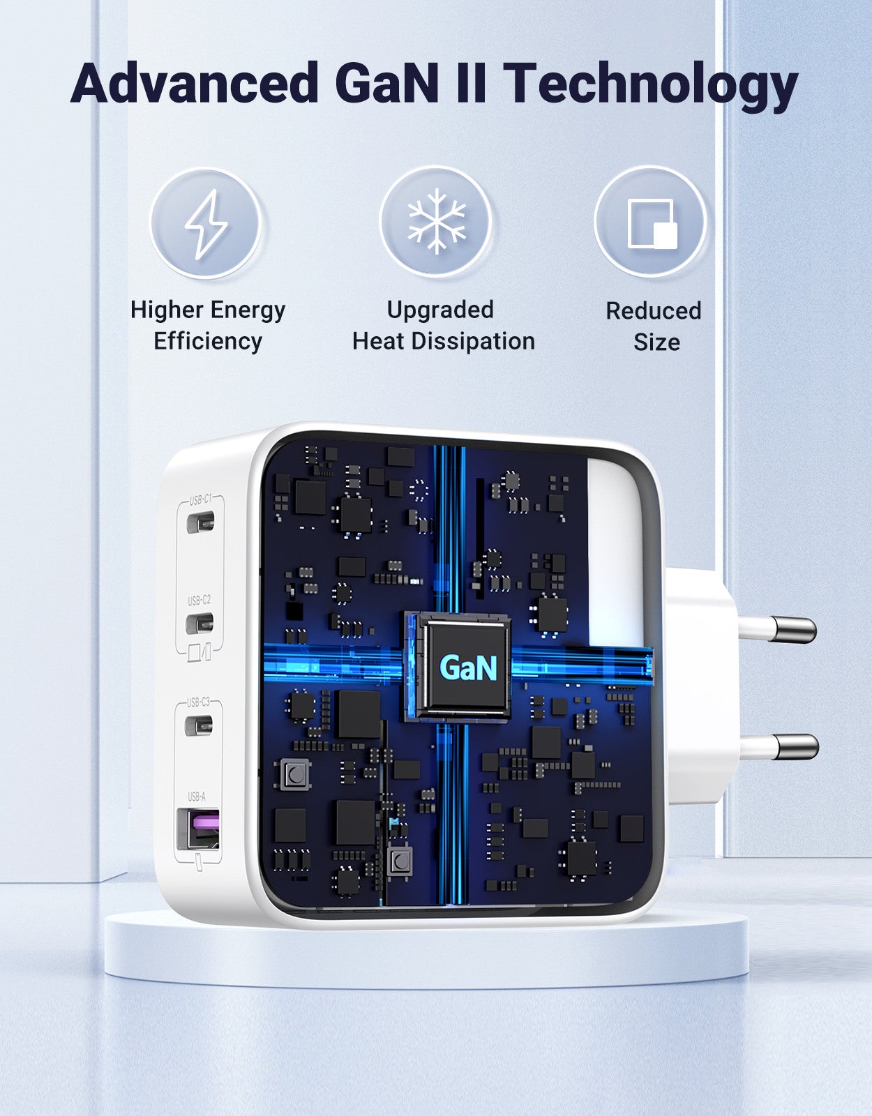 UGREEN USB Wallcharger Nexode 100W 15337 4-Port,PD,GaN, White