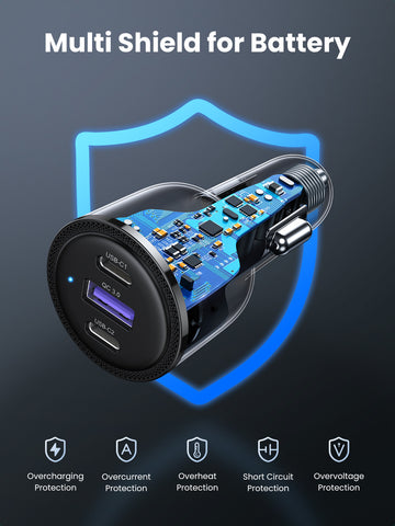 UGREEN Fast Car Charger 69W 20467 2xUSB-C PD+USB-A