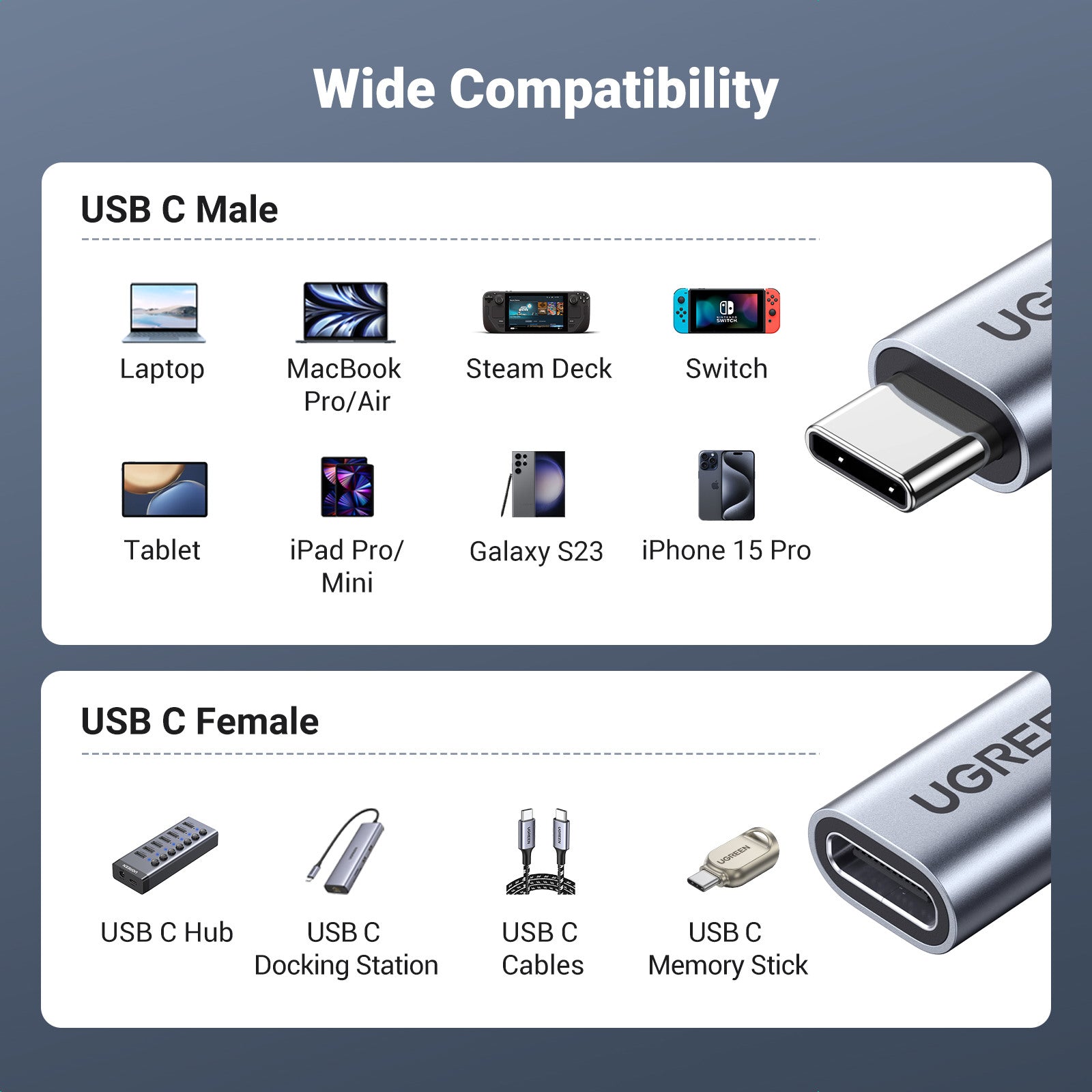 UGREEN Cable USB 3.0 to Type C Data 20882 1m