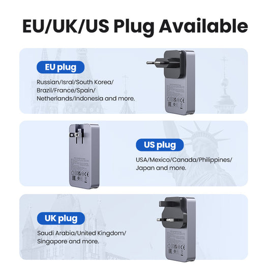 UGREEN USB Travelcharger Nexode Pro 25356 65W, 3-Port,PD,GaN