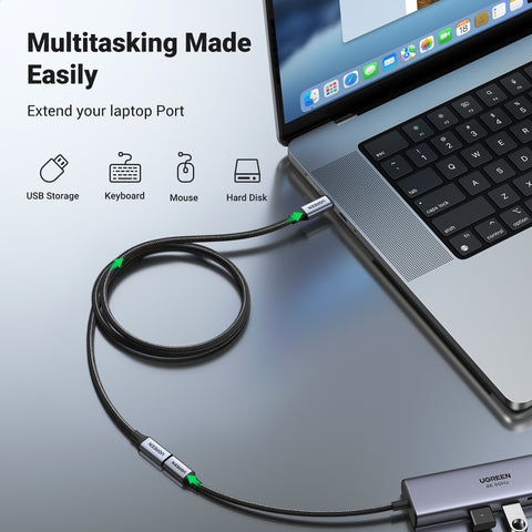 UGREEN Cable USB-C Male to Female 30205 3.1 Gen2, 1m