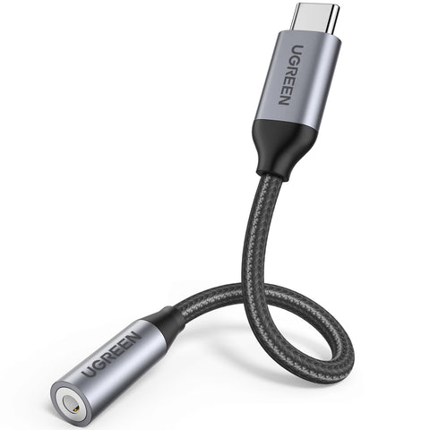 UGREEN USB-C to 3.5mm headphone 30632 jack adapter 10cm, Grey