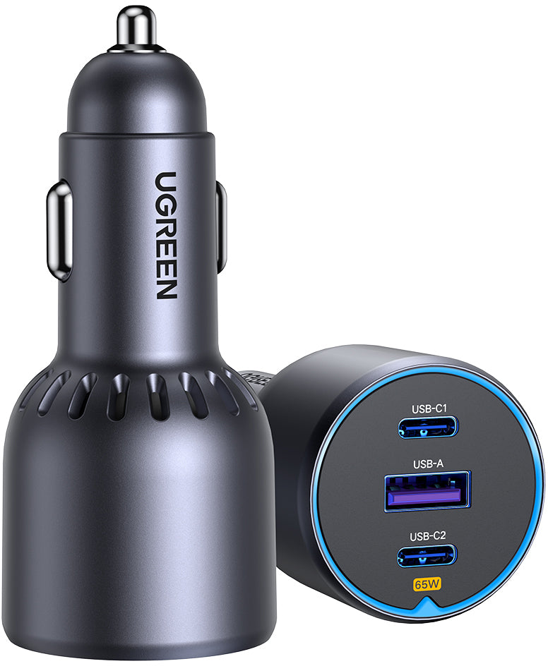 UGREEN Fast Car Charger 75W 3-Port 35024 2x USB-C, 1x USB-A