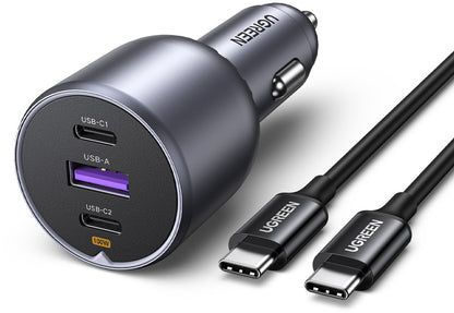 UGREEN Fast Car Charger 130W 3-Port 35025 2x USB-C, 1x USB-A