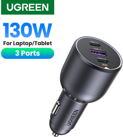 UGREEN Fast Car Charger 130W 3-Port 35025 2x USB-C, 1x USB-A