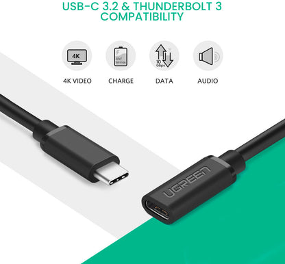 UGREEN Extension Cable USB-C 40574 Male to Female,0.5m, (BB)