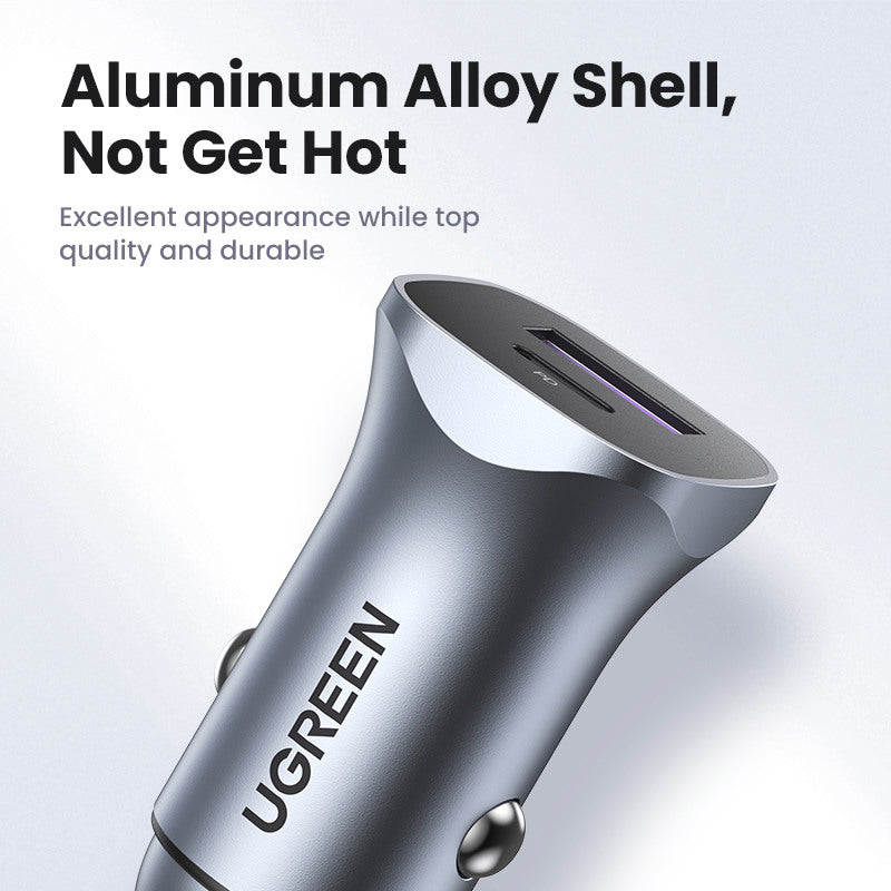 UGREEN Fast Car Charger 30W 40858 USB-C PD+USB-A QC