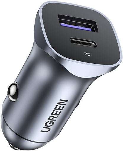 UGREEN Fast Car Charger 30W 40858 USB-C PD+USB-A QC