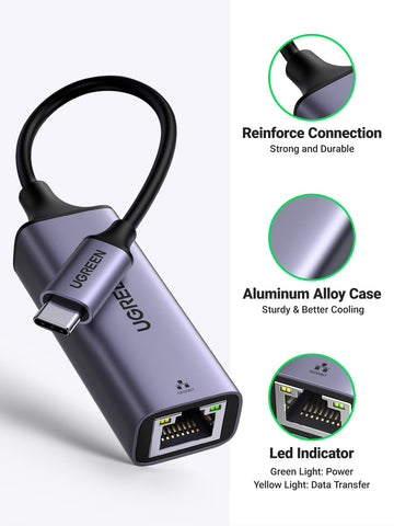 UGREEN Gigabit Ethernet Adapter 50737 USB-C 3.1 GEN1