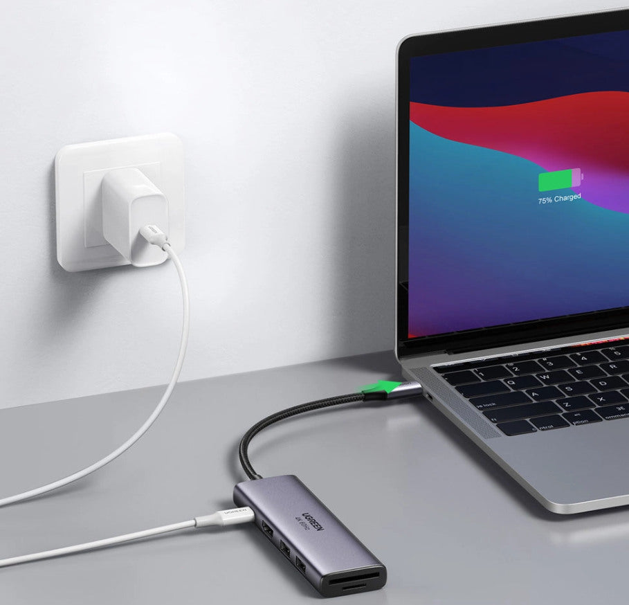 UGREEN USB-C Hub 6-in-1, 100W 60384 2xUSB 3.2 Gen1,HDMI,SD,TF,PD