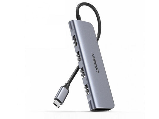 UGREEN USB-C Hub 6in1, Silver 70410 HDMI,3xUSB-A, SD TF (BB)