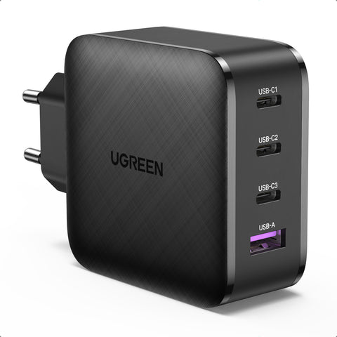 UGREEN USB Wall Charger 65W 4-Port 70774 PD GaN 3xUSB-C,1xUSB-A,Black