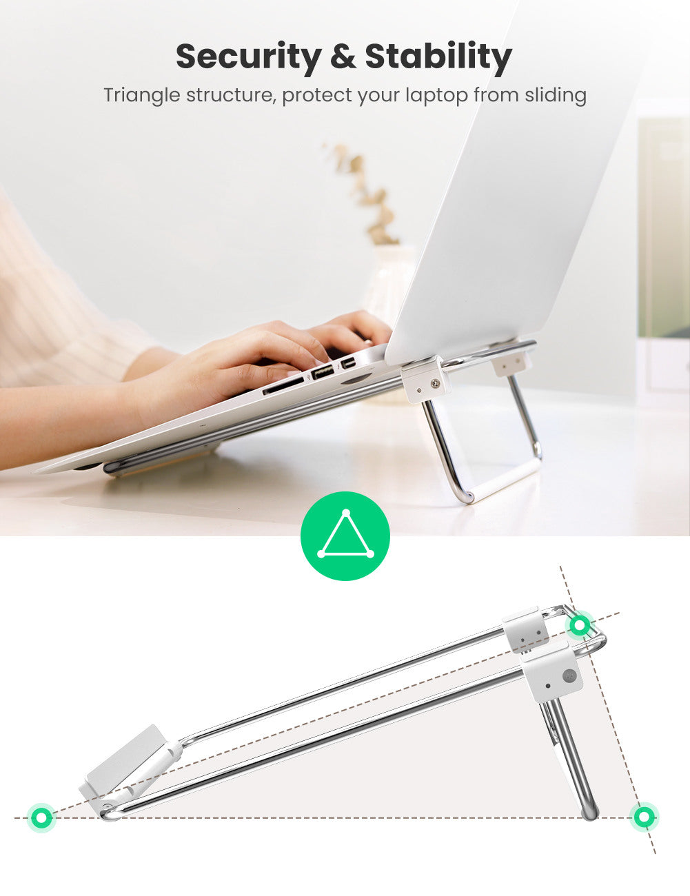 UGREEN Desktop adj. Laptop Stand 80348 Silver (BB)