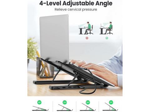 UGREEN Dock.Station Noteb. Stand (BB) 80551 HDMI,2xUSB-A,USB-C,SD TF,Bl.