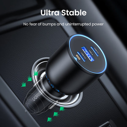 UGREEN Fast Car Charger 130W 90413 2xUSB-C PD+USB-A