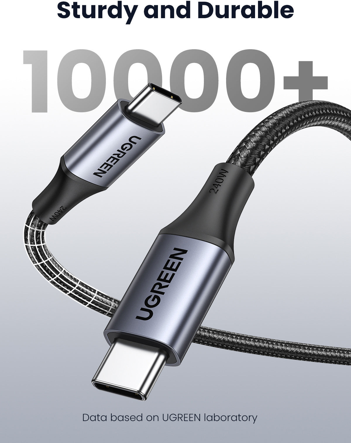 UGREEN Cable USB-C-to-USB-C, PD 3.1 90440 Charging&Data (240W), 2m