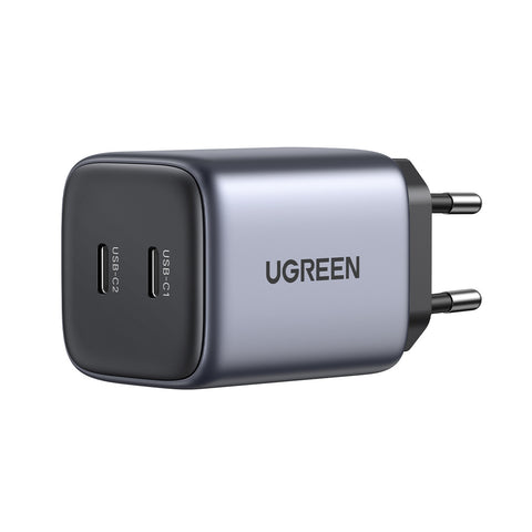 UGREEN USB C Wallcharger Nexode 90573 Dual,45W,PD GaN, Black