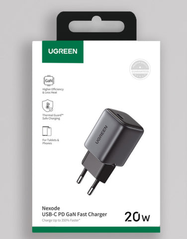 UGREEN USB C Wallcharger Nexode 90664 Mini,20W,PD GaN, Black