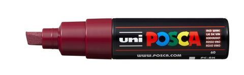 UNI-BALL Posca Marker 8mm PC8K RED WIN bordeaux, Keilspitze