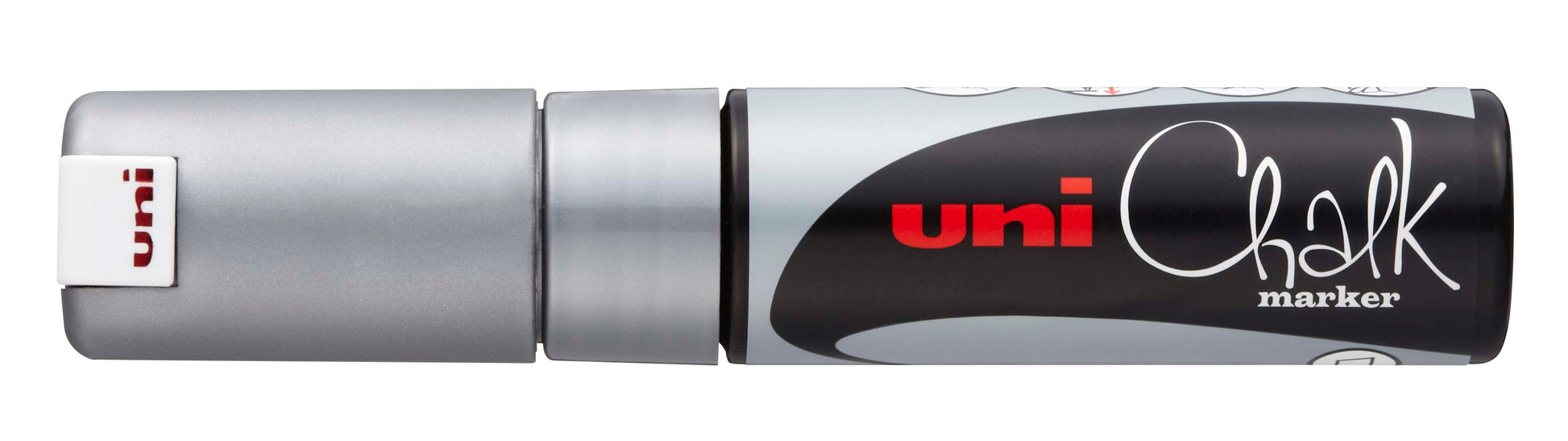 UNI-BALL Chalk Marker 8mm PWE8K SILVER silber, Keilspitze