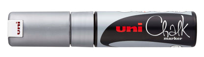 UNI-BALL Chalk Marker 8mm PWE8K SILVER silber, Keilspitze