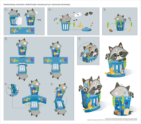 URSUS Laternenbastelset 28x19cm 1874002F Racoon