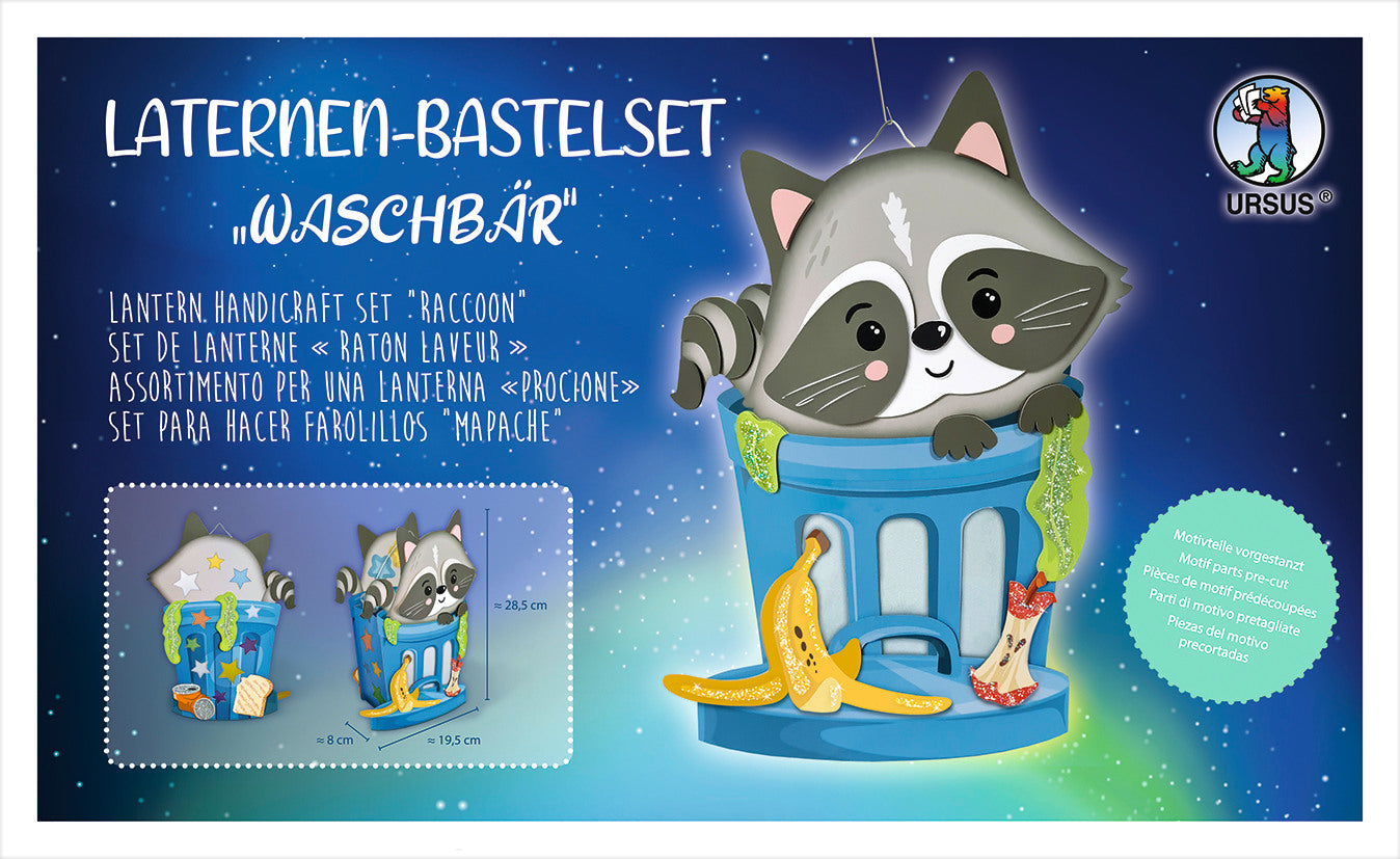 URSUS Laternenbastelset 28x19cm 1874002F Racoon